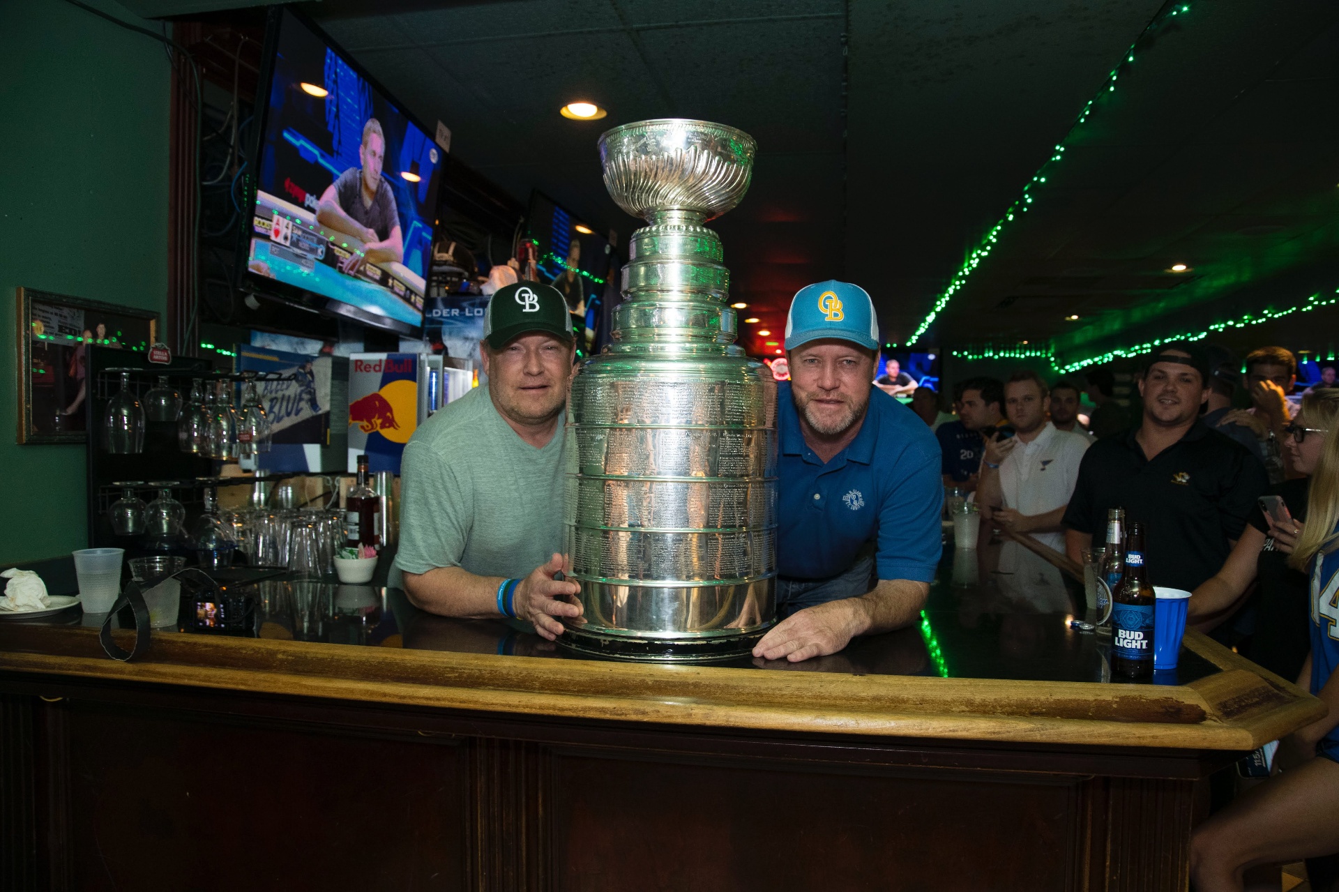Joe and Jim O'Brien with the Stanley Cup at O'B Clark's